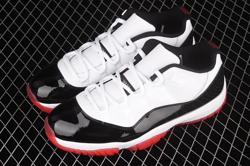 All categories Air Jordan Jordan series basketball shoes Air Jordan 11 Z version Air Jordan 11 Retro Low AJ11 Joe 11 low-top patent leather black and red top layer genuine carbon AV2187-160